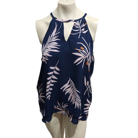 Violet Claire Tunic Blouse Womens SZ XL Tropical Resort Vacation Island Beach - Picture 1 of 4